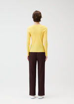A model wears the PLEATS PLEASE ISSEY MIYAKE THICKER BOTTOMS 1 prêt à porter.