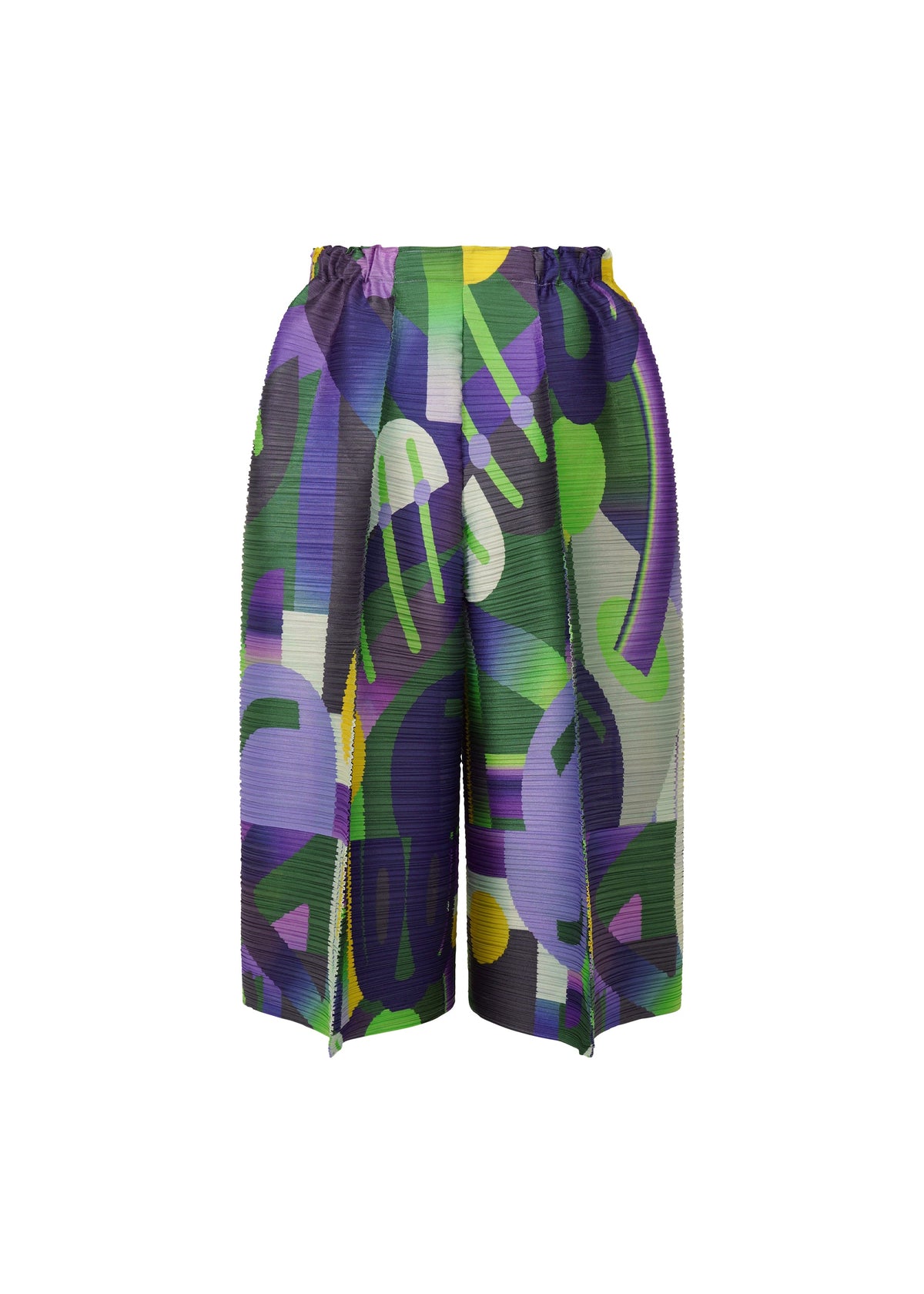 A detail shot of the Pleats Please Issey Miyake SODA POPS pants.