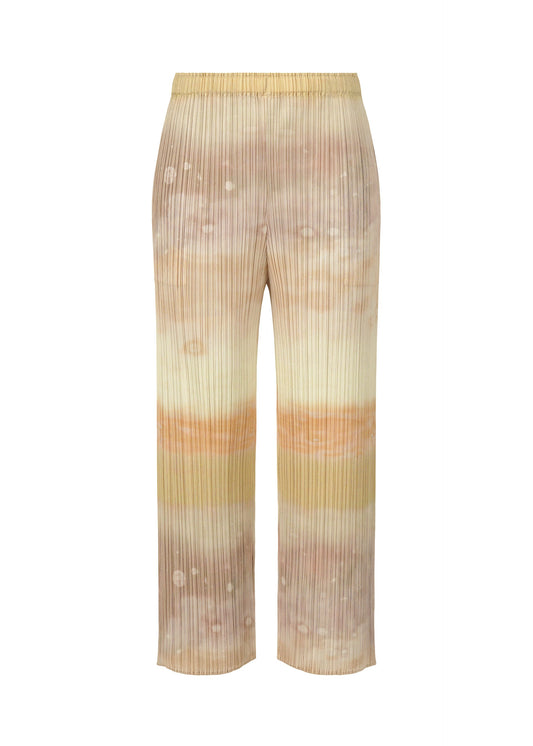 A product shot of the Pleats Please Issey Miyake SEA BUBBLE trousers in greige (42), recurring_style.
