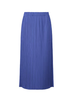 A product shot of the Pleats Please Issey Miyake MONTHLY COLORS MAY skirt in blue (72), recurring_style, restock.