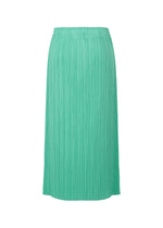 A detail shot of the Pleats Please Issey Miyake MONTHLY COLORS MAY skirt.