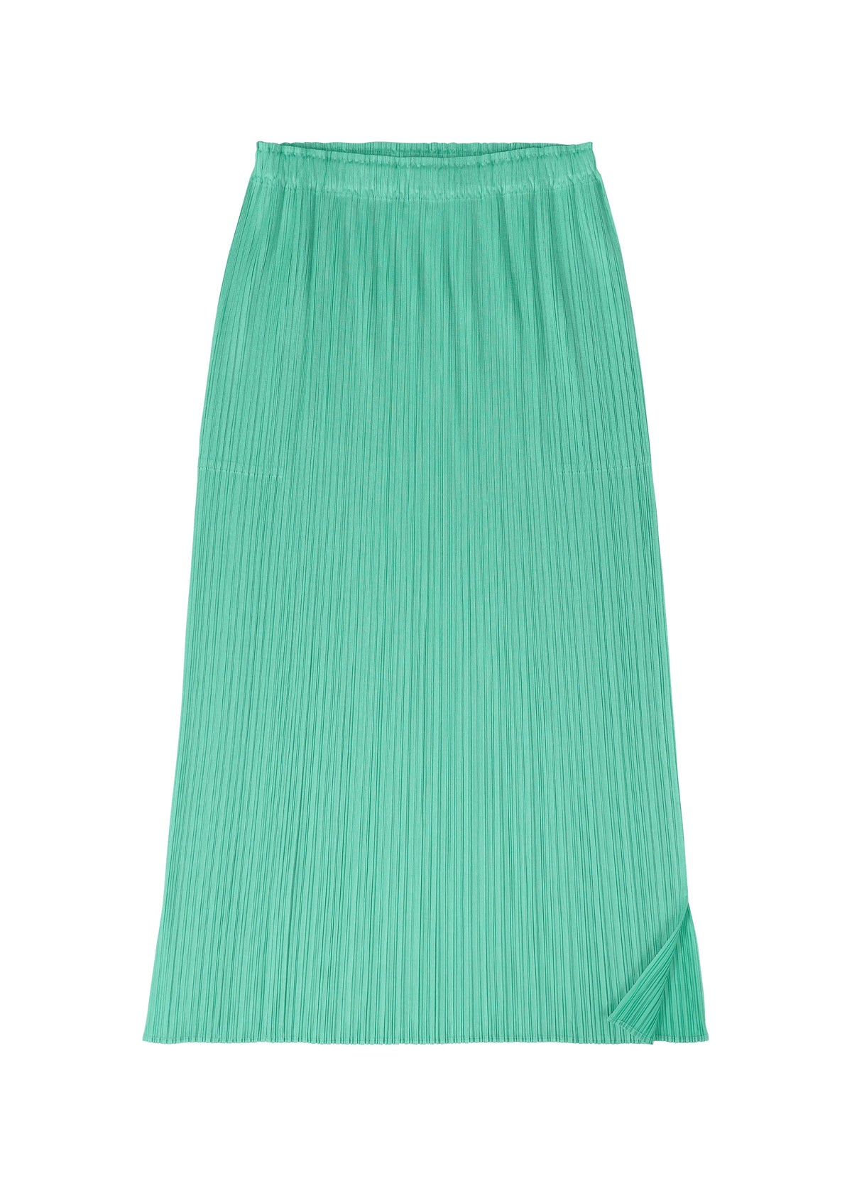 A detail shot of the Pleats Please Issey Miyake MONTHLY COLORS MAY skirt.
