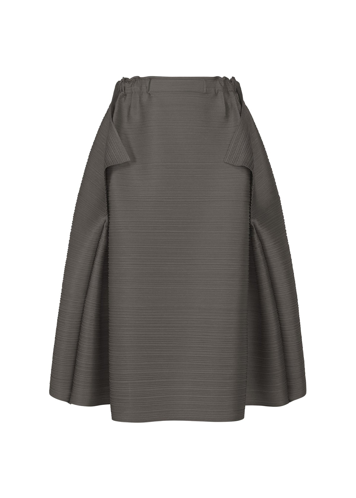 A product shot of the PLEATS PLEASE ISSEY MIYAKE BOUNCY BASKET skirt in charcoal.
