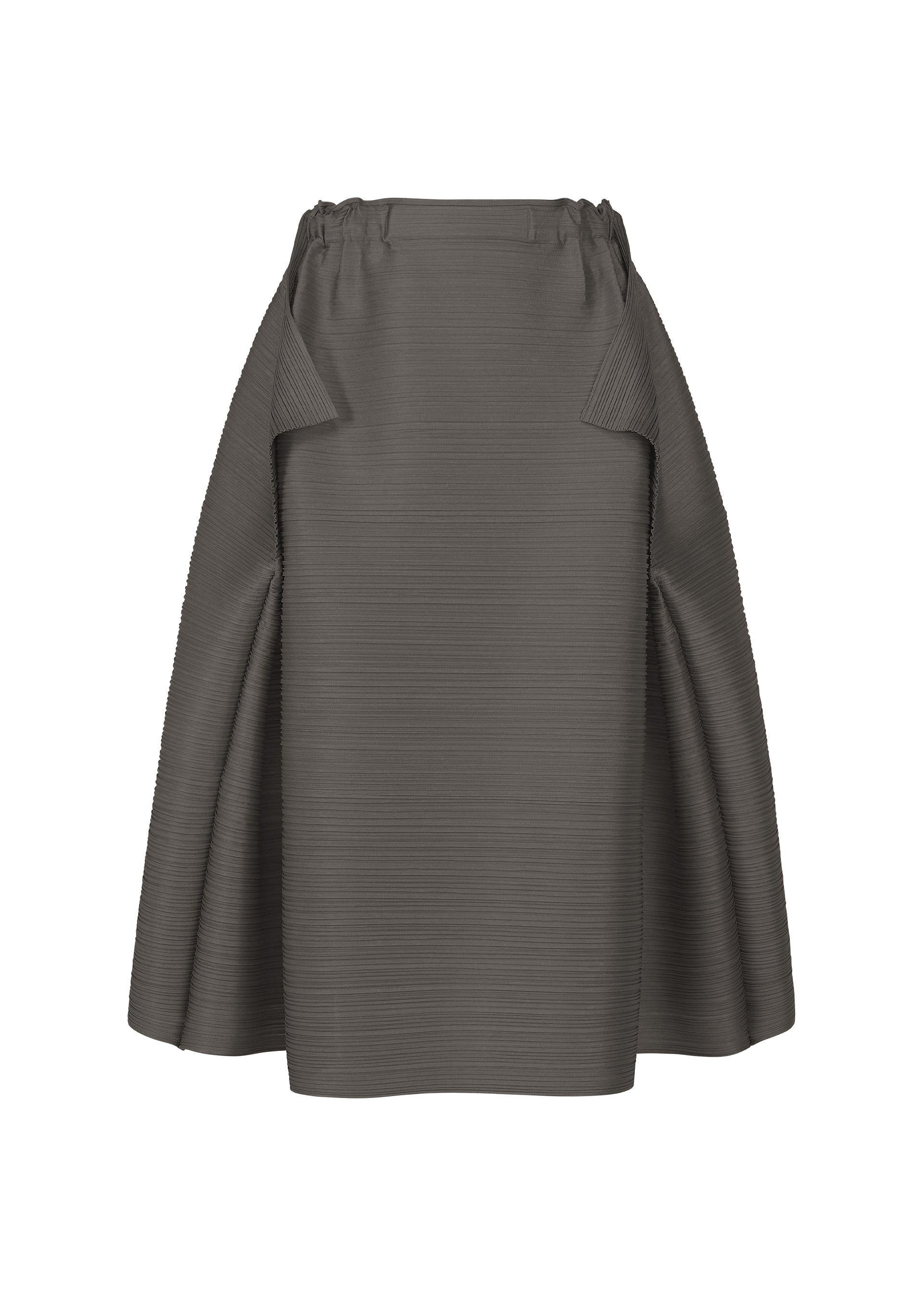 A product shot of the PLEATS PLEASE ISSEY MIYAKE BOUNCY BASKET skirt in charcoal.