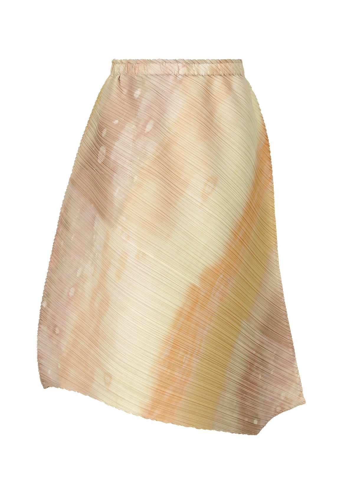 A product shot of the Pleats Please Issey Miyake SEA BUBBLE skirt in greige (42), recurring_style.