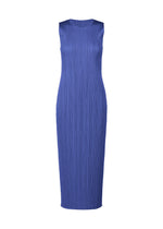 A product shot of the Pleats Please Issey Miyake MONTHLY COLORS MAY dress in blue (72), recurring_style.