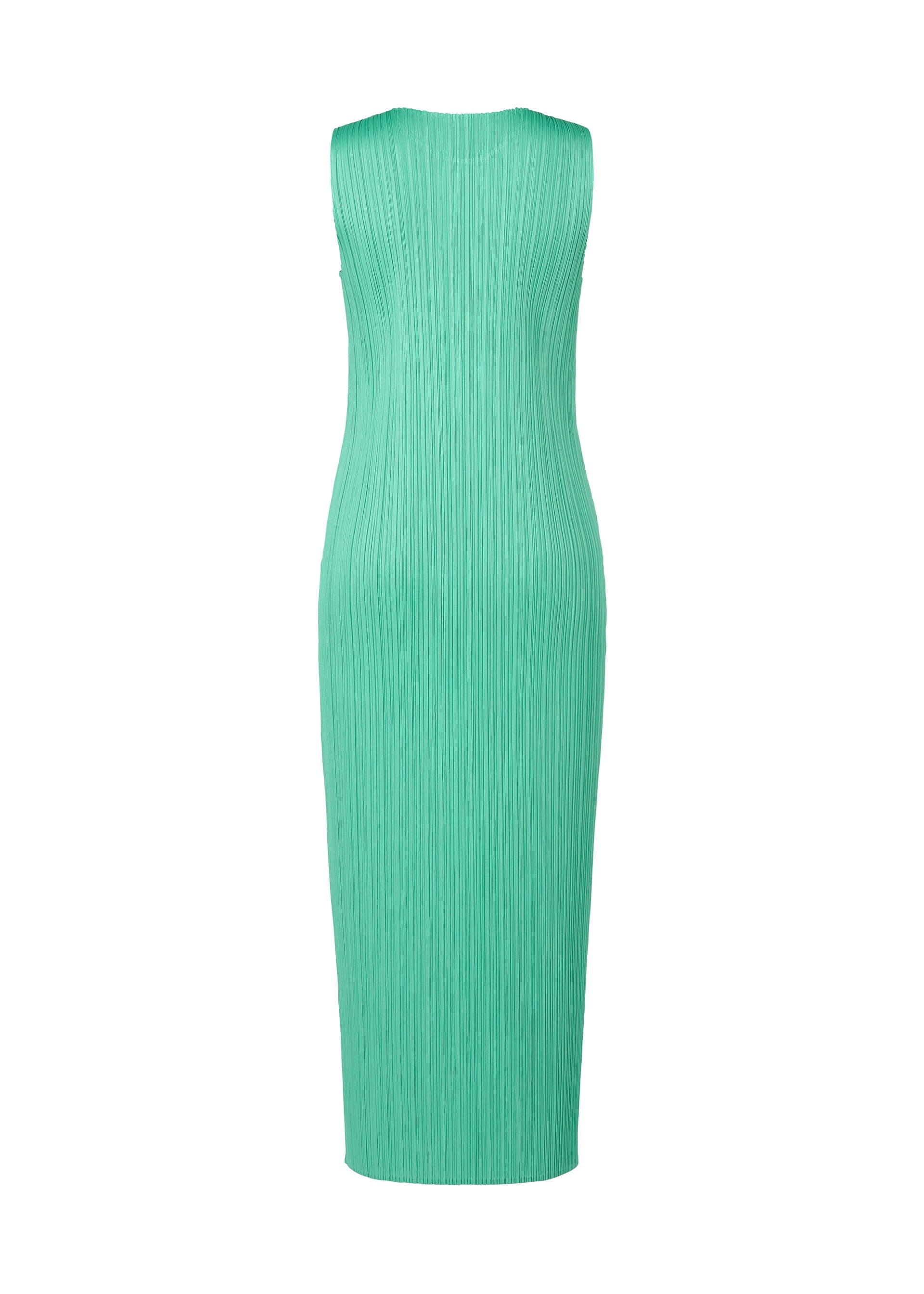 A detail shot of the Pleats Please Issey Miyake MONTHLY COLORS MAY dress.