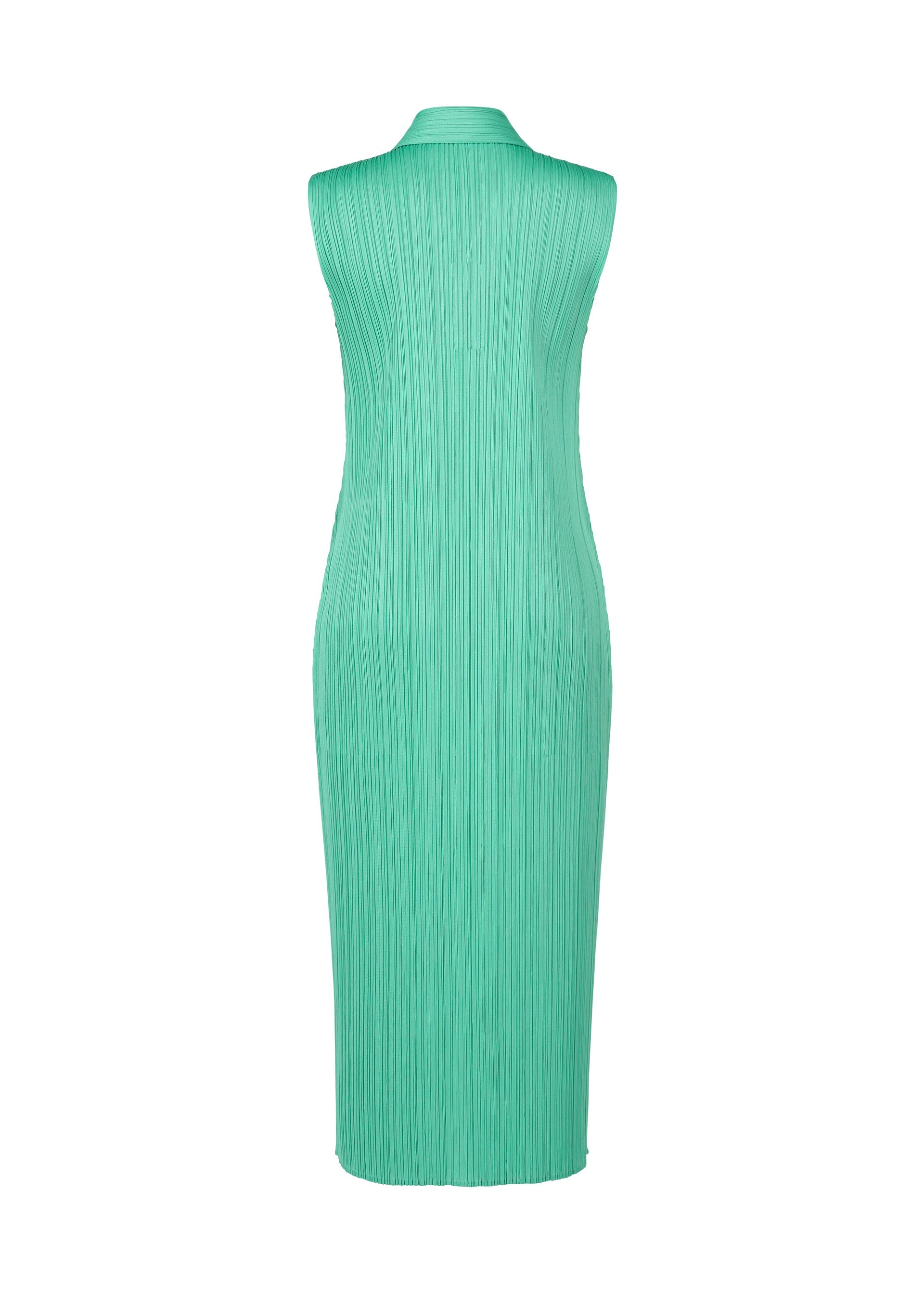 A detail shot of the Pleats Please Issey Miyake MONTHLY COLORS MAY dress.