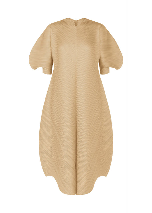 A product shot of the PLEATS PLEASE ISSEY MIYAKE COAST pp66jh4644305 in sand beige.