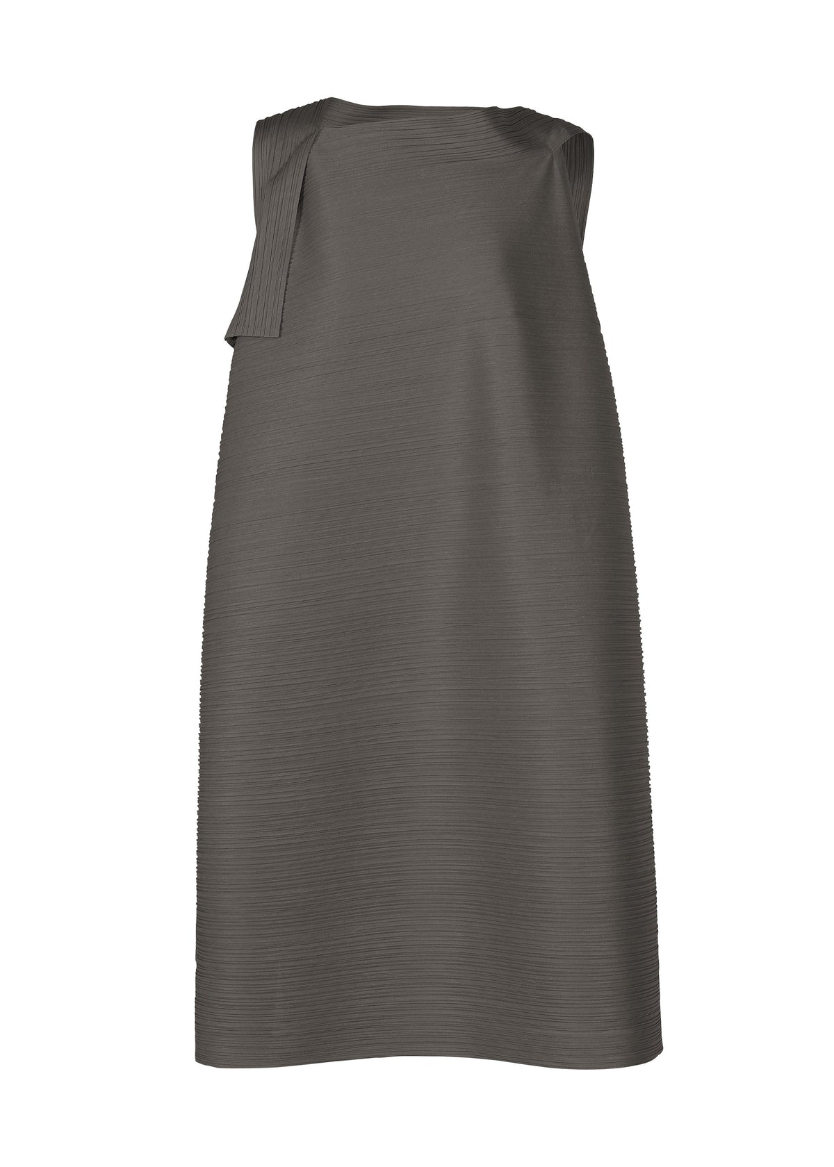 A product shot of the PLEATS PLEASE ISSEY MIYAKE BOUNCY BASKET dress in charcoal.