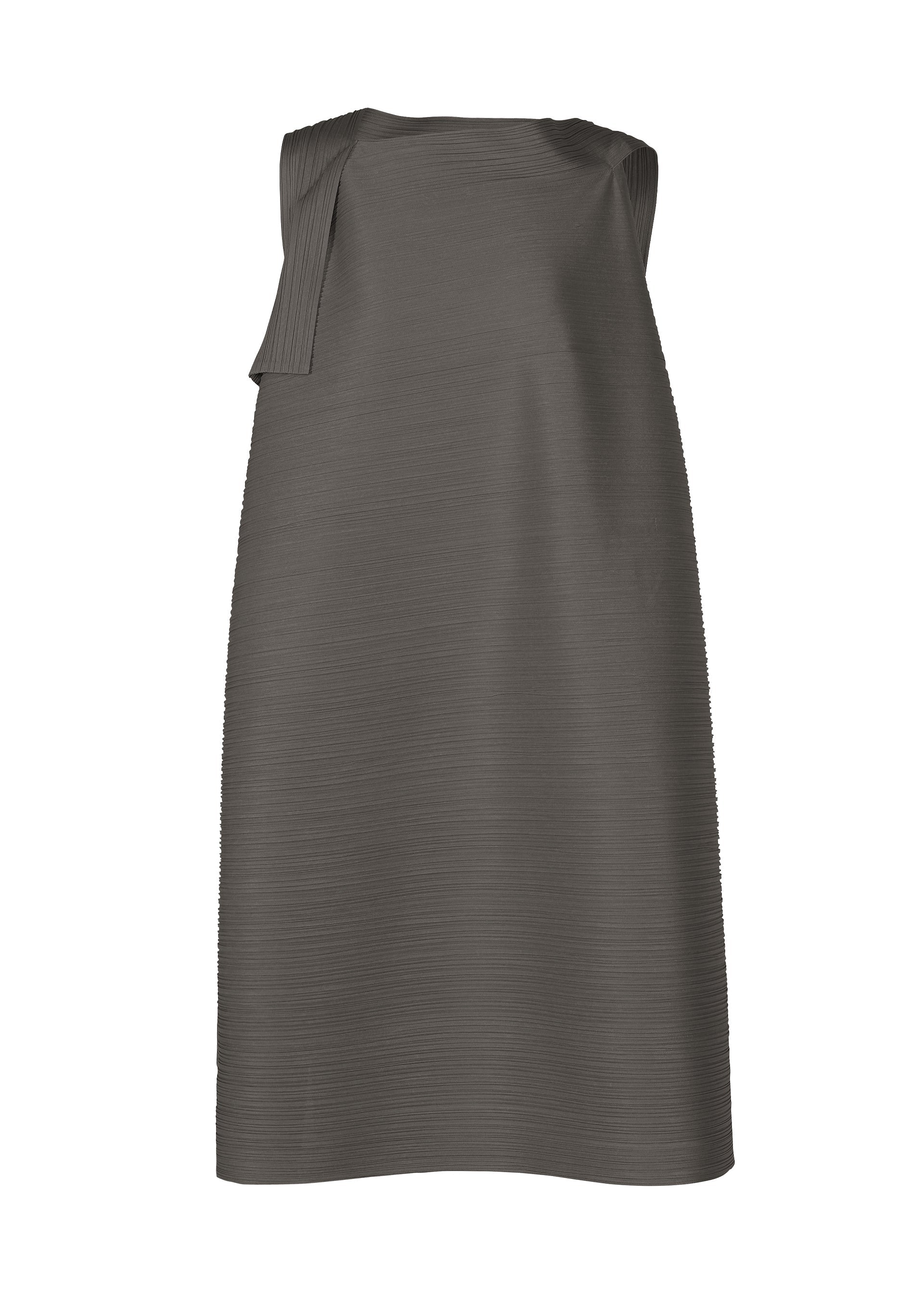 A product shot of the PLEATS PLEASE ISSEY MIYAKE BOUNCY BASKET dress in charcoal.