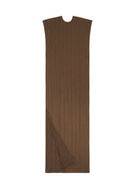 A detail shot of the Pleats Please Issey Miyake SWING SOLID dress.