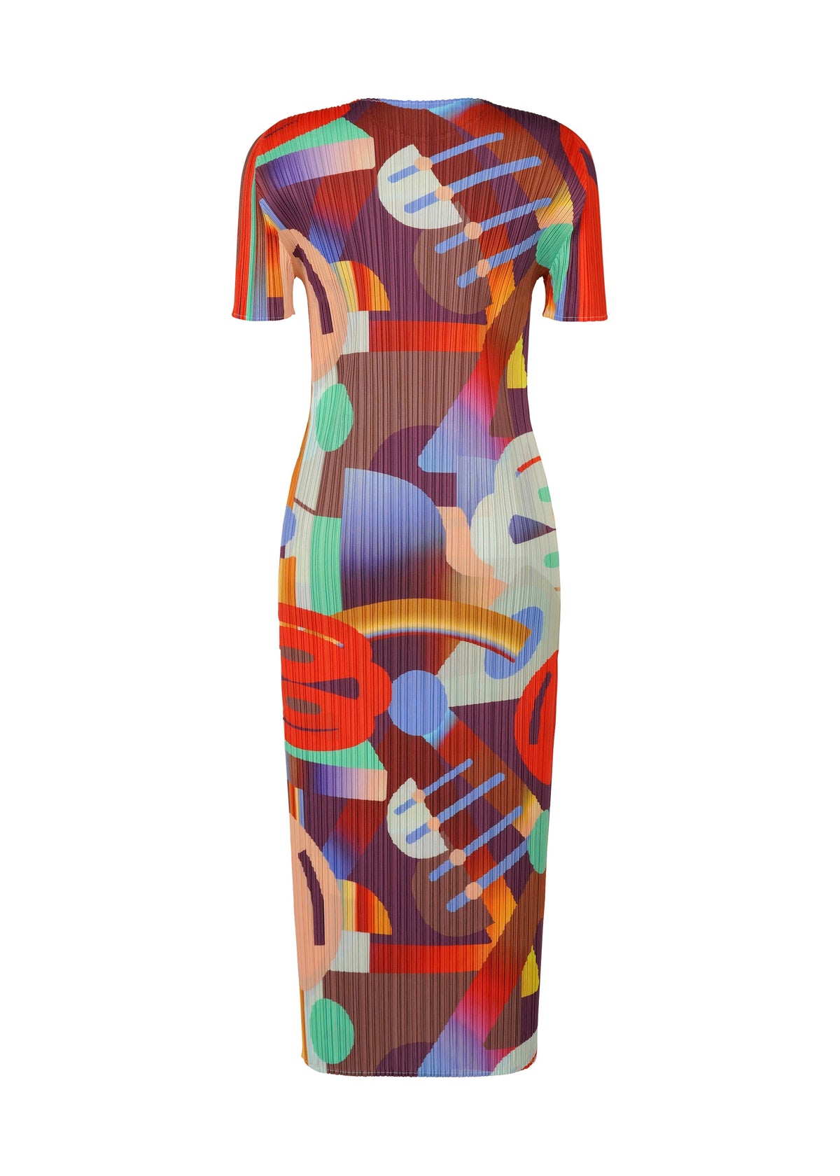 A detail shot of the Pleats Please Issey Miyake SODA POPS dress.