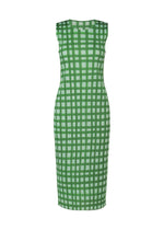 A product shot of the PLEATS PLEASE ISSEY MIYAKE BASKET dress in green.