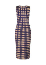 A product shot of the PLEATS PLEASE ISSEY MIYAKE BASKET dress in navy.