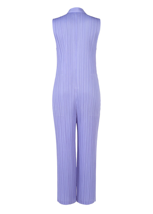 A detail shot of the Pleats Please Issey Miyake LOOP BOTTOMS jumpsuit.
