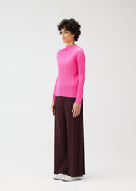 A model wears the PLEATS PLEASE ISSEY MIYAKE MONTHLY COLORS JANUARY prêt à porter.