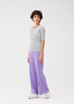 A model wears the Pleats Please Issey Miyake MONTHLY COLORS shirt.