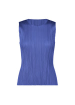 A product shot of the Pleats Please Issey Miyake MONTHLY COLORS MAY shirt in blue (72), recurring_style.