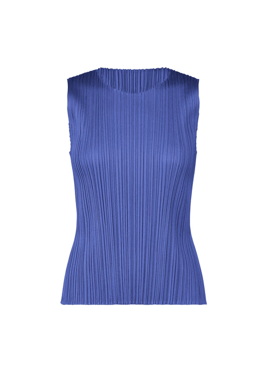 A product shot of the Pleats Please Issey Miyake MONTHLY COLORS MAY shirt in blue (72), recurring_style.
