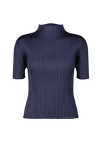 A product shot of the Pleats Please Issey Miyake MONTHLY COLORS MAY shirt in navy (75), recurring_style.