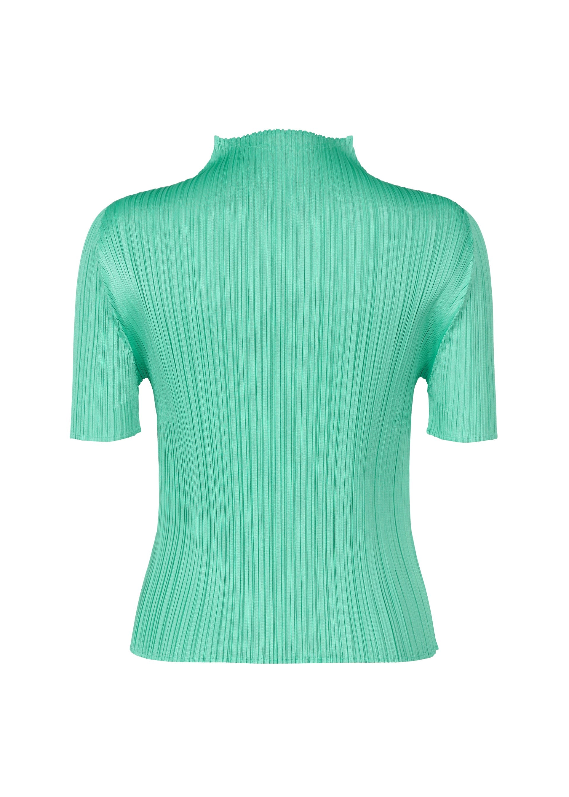 A detail shot of the Pleats Please Issey Miyake MONTHLY COLORS MAY shirt.