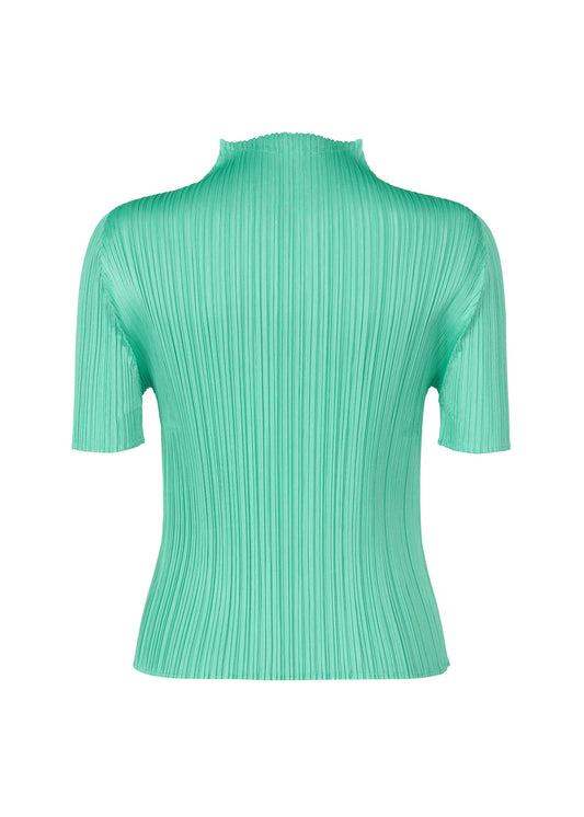 A detail shot of the Pleats Please Issey Miyake MONTHLY COLORS MAY shirt.