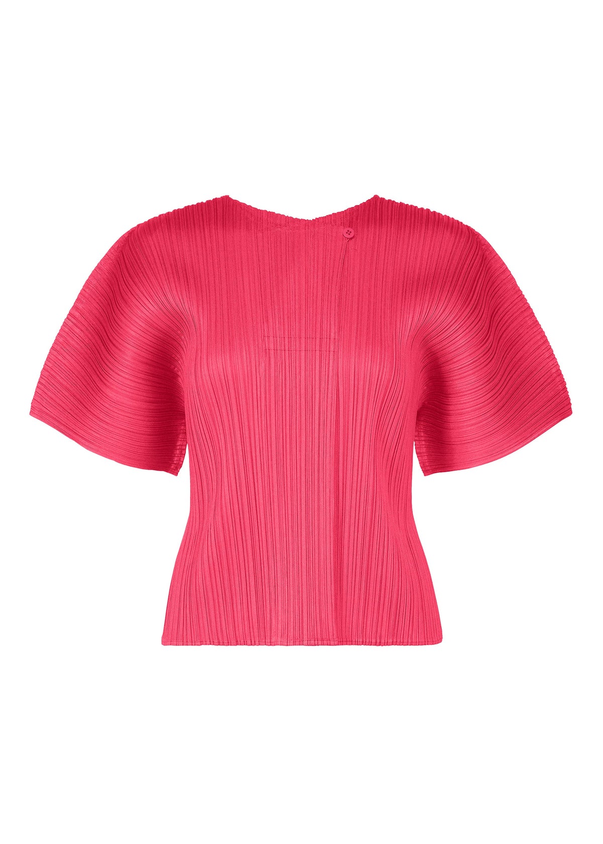 A product shot of the PLEATS PLEASE ISSEY MIYAKE MONTHLY COLORS : JUNE shirt in bright pink.