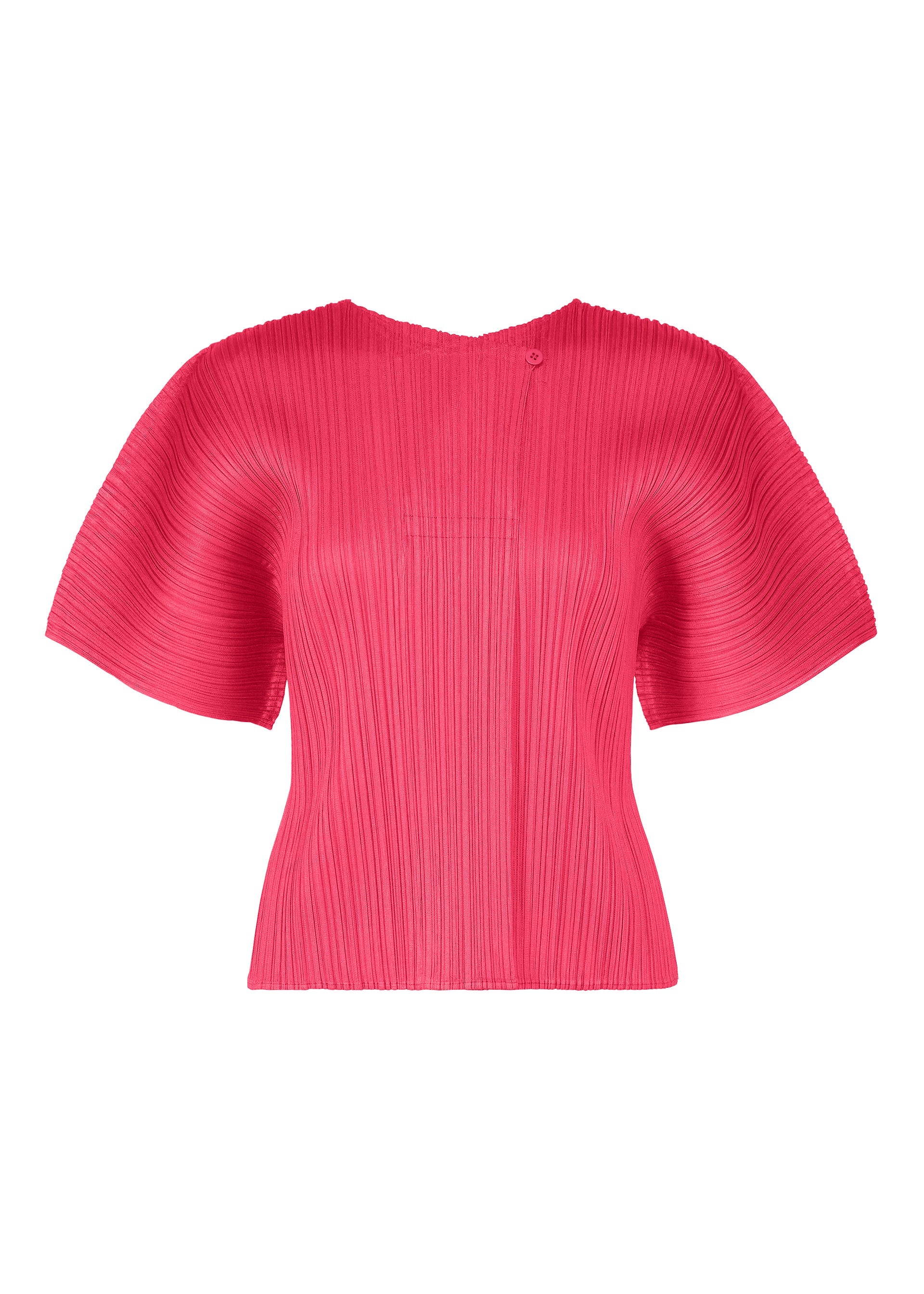 A product shot of the PLEATS PLEASE ISSEY MIYAKE MONTHLY COLORS : JUNE shirt in bright pink.