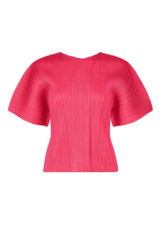 A product shot of the PLEATS PLEASE ISSEY MIYAKE MONTHLY COLORS : JUNE shirt in bright pink.