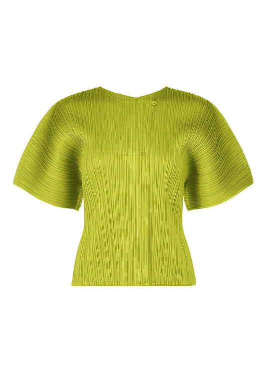 A product shot of the PLEATS PLEASE ISSEY MIYAKE MONTHLY COLORS : JUNE shirt in yellow green.
