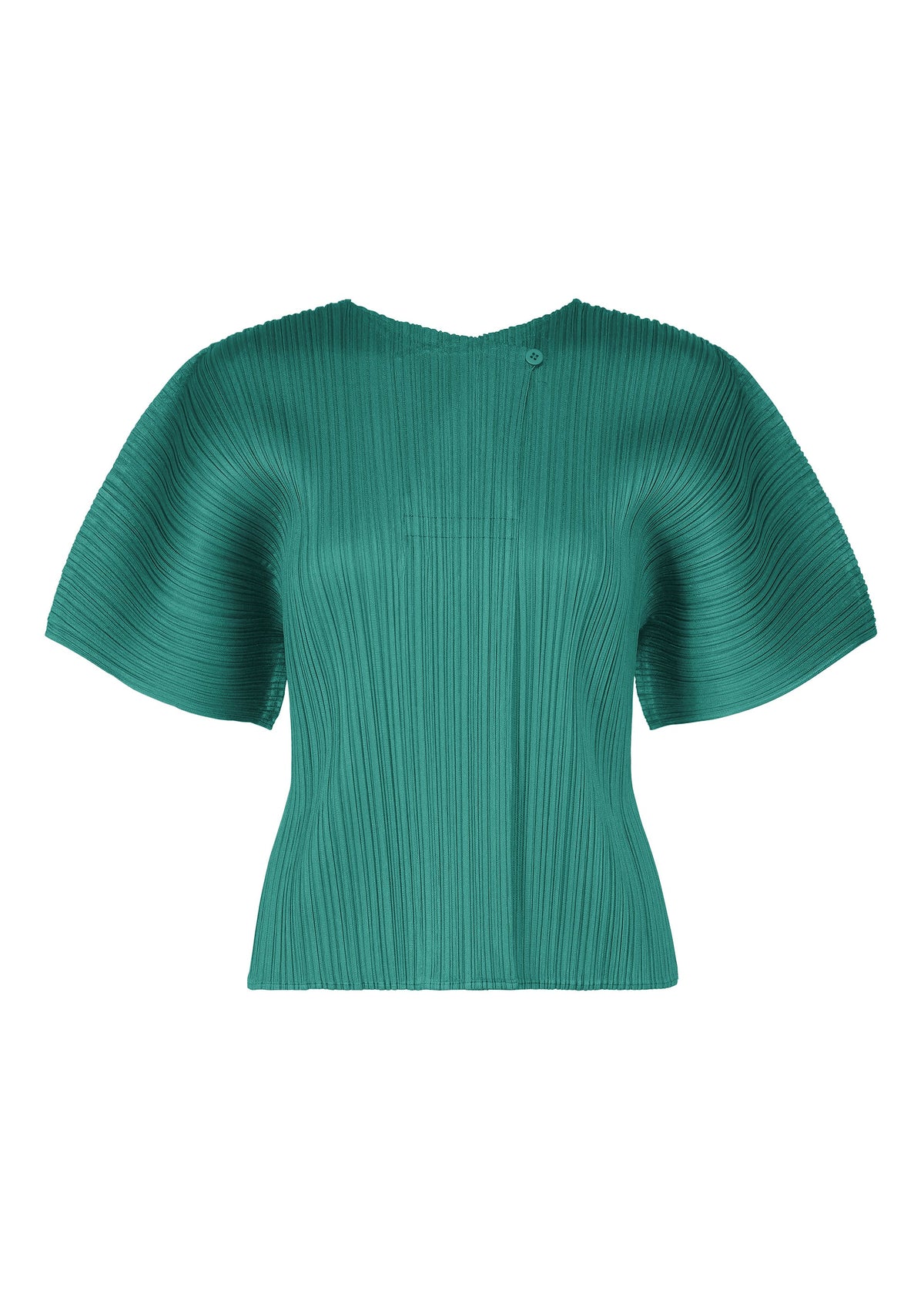 A product shot of the PLEATS PLEASE ISSEY MIYAKE MONTHLY COLORS : JUNE shirt in blue green.