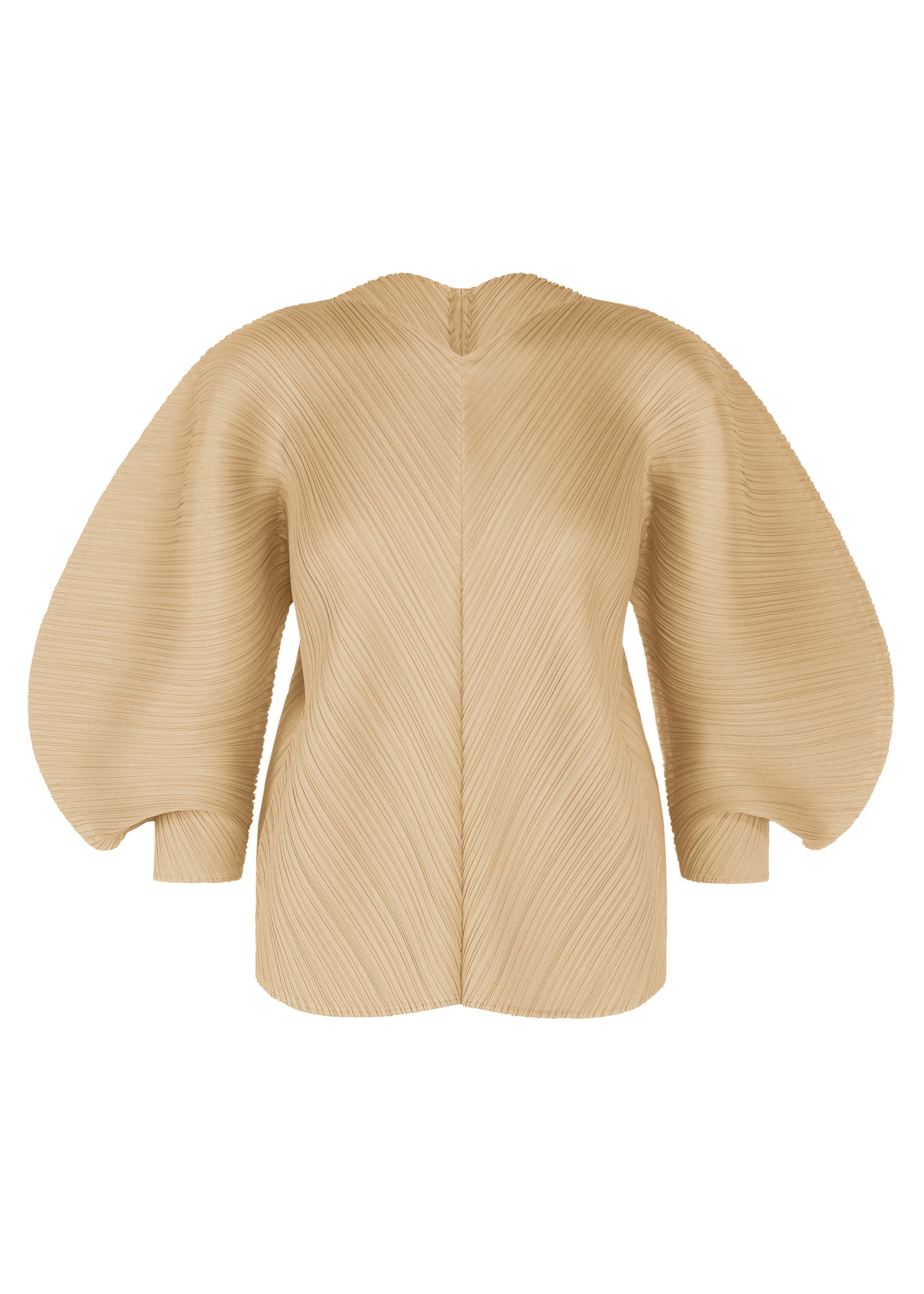 A product shot of the PLEATS PLEASE ISSEY MIYAKE COAST pp66jk46143os in sand beige.