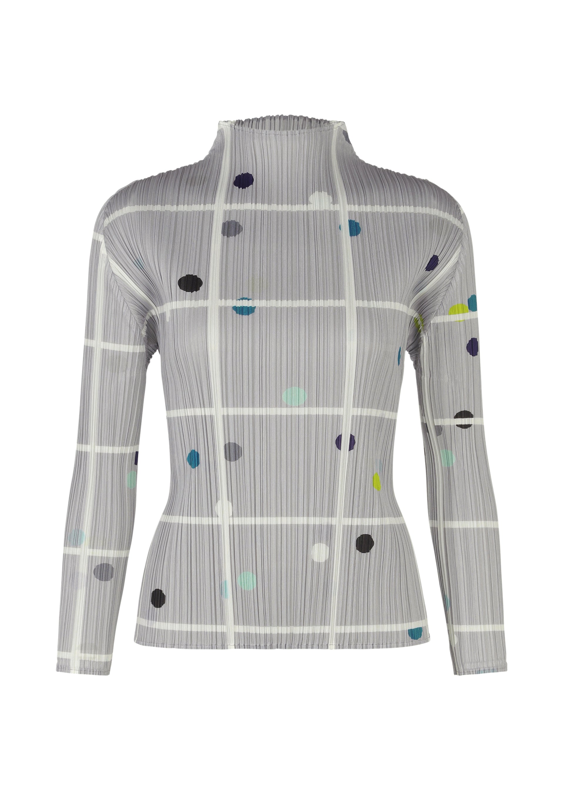 A product shot of the PLEATS PLEASE ISSEY MIYAKE CROSSING DOTS prêt à porter in grey (10).