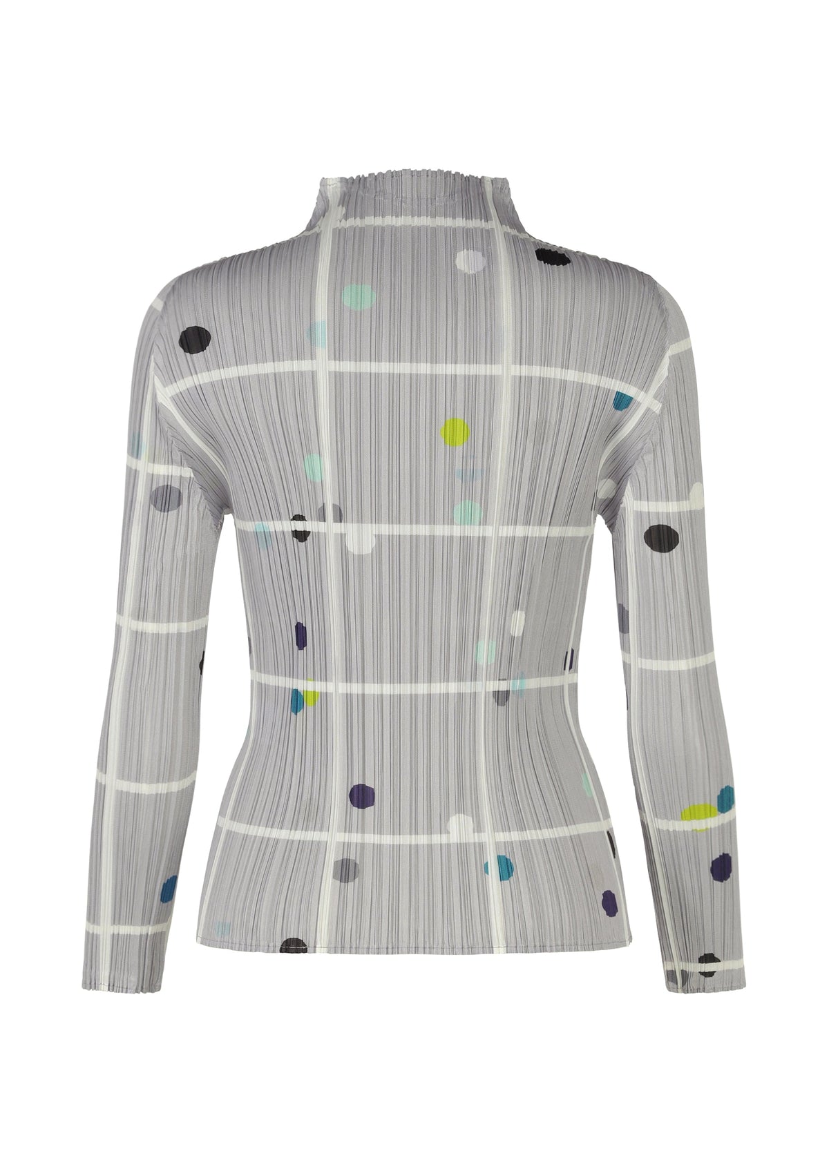 A detail shot of the PLEATS PLEASE ISSEY MIYAKE CROSSING DOTS prêt à porter.