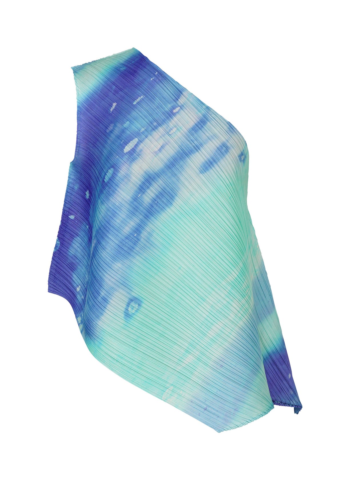 A product shot of the Pleats Please Issey Miyake SEA BUBBLE shirt in blue (72), recurring_style.