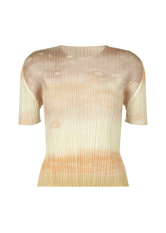 A product shot of the Pleats Please Issey Miyake SEA BUBBLE top in greige (42), recurring_style.
