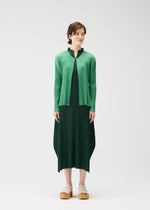 A model wears the Pleats Please Issey Miyake MONTHLY COLORS MARCH prêt à porter.