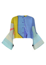 CITY COLLAGE Cardigan Blue x Yellow