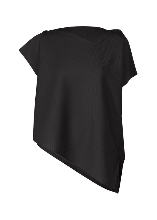 A product shot of the Pleats Please Issey Miyake A POC SEA GLASS shirt in black (15), recurring_style.