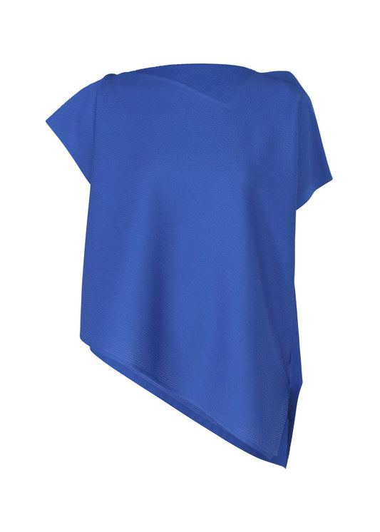 A product shot of the Pleats Please Issey Miyake A POC SEA GLASS shirt in blue (72), recurring_style.