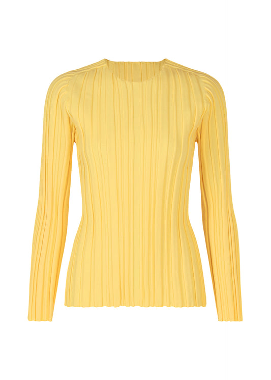 RIB KNIT Top Cream Yellow
