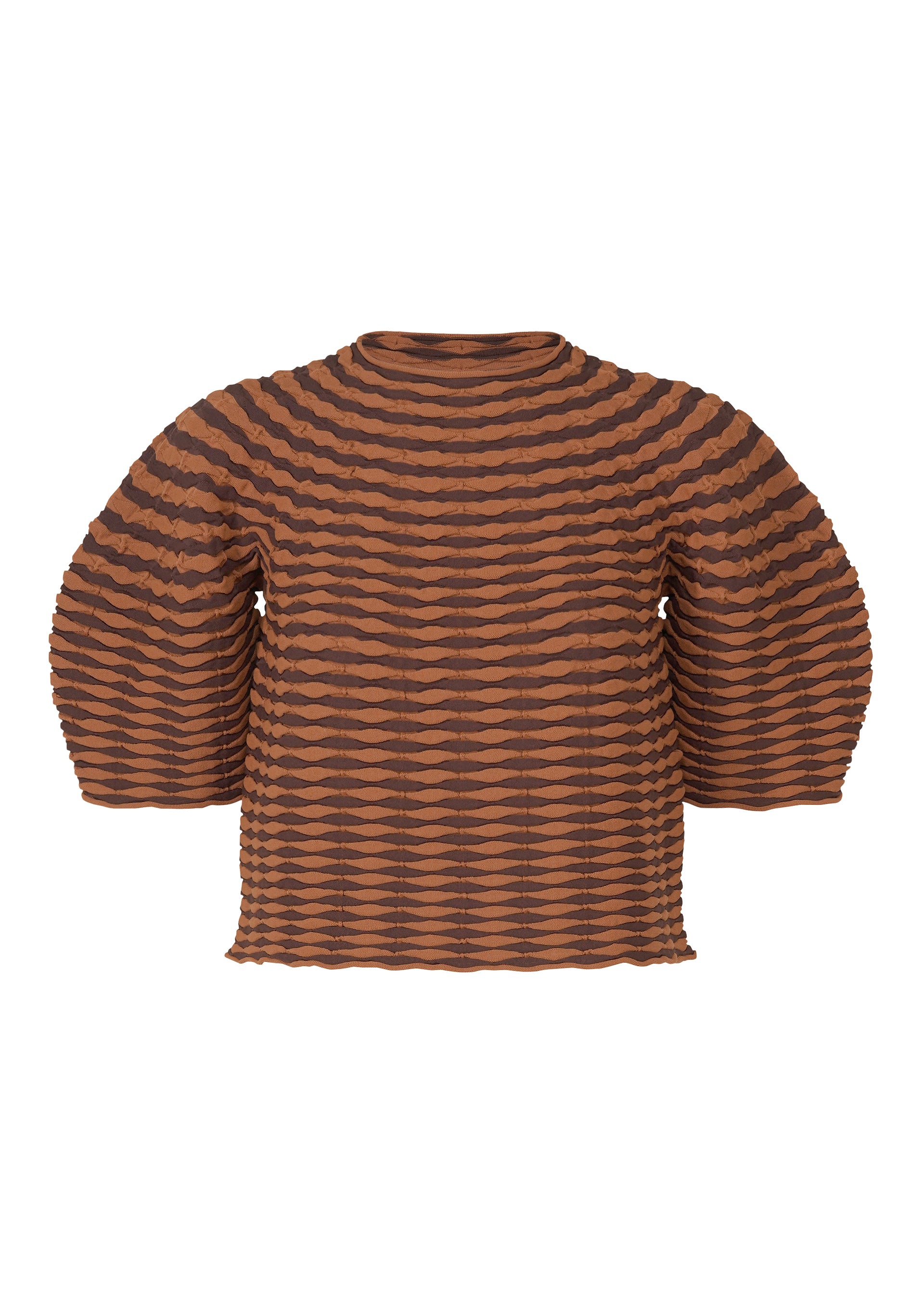 COLORFUL MUSHROOM KNIT Top Brown