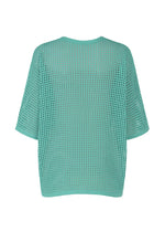 A detail shot of the Pleats Please Issey Miyake FISHNET KNIT shirt.