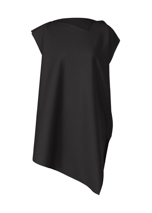 A product shot of the Pleats Please Issey Miyake A POC SEA GLASS shirt in black (15), recurring_style.
