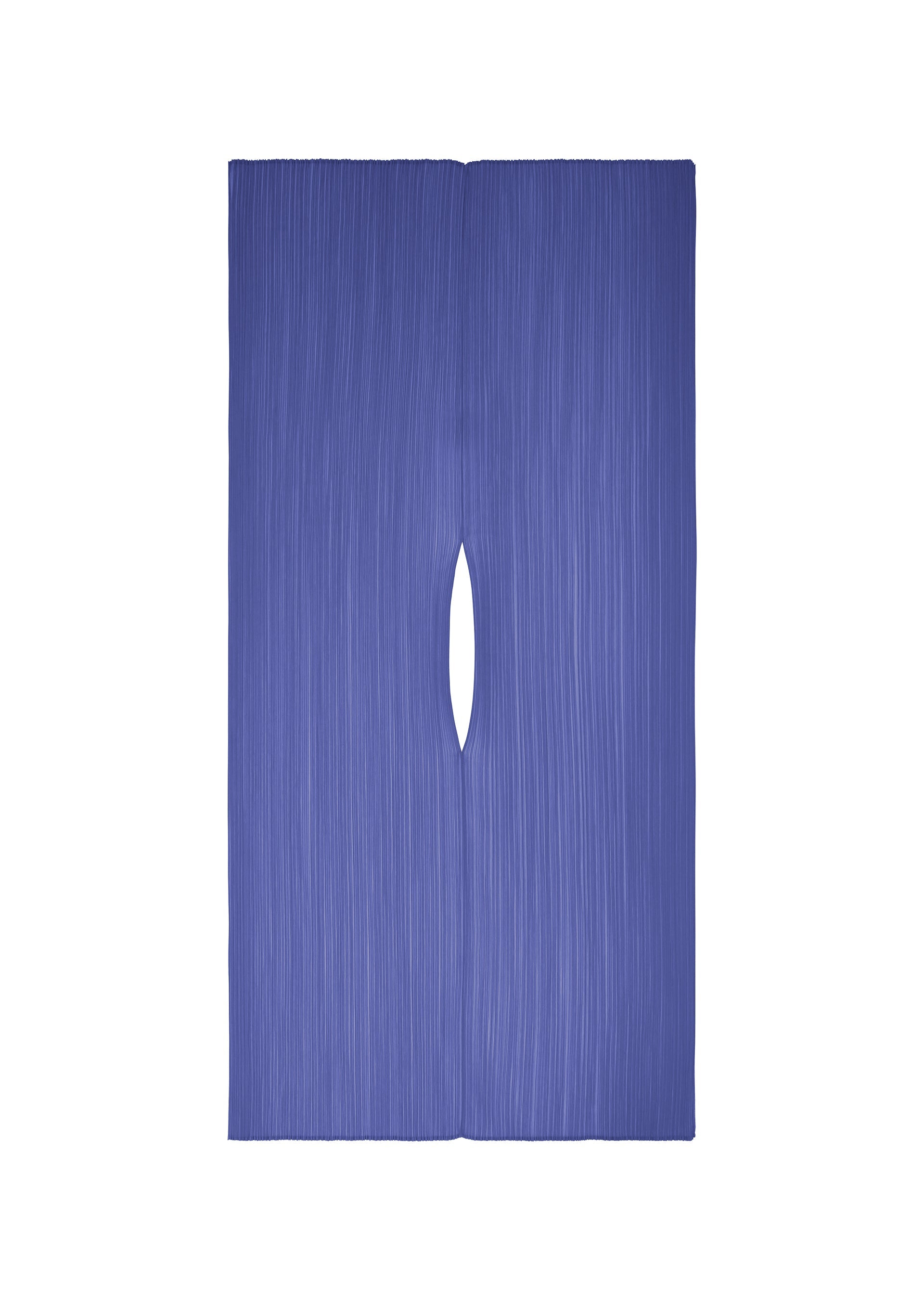 A product shot of the Pleats Please Issey Miyake MADAME T MAY stole in blue (72), recurring_style, restock.