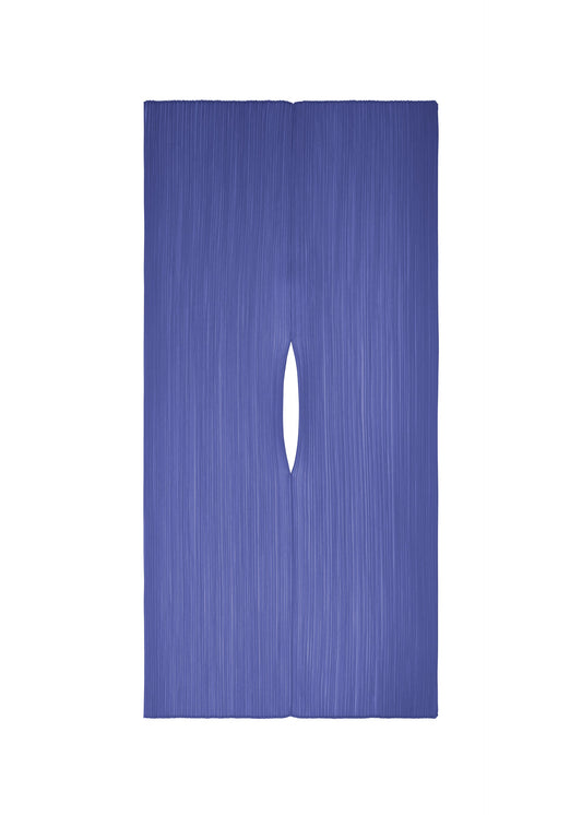 A product shot of the Pleats Please Issey Miyake MADAME T MAY stole in blue (72), recurring_style, restock.