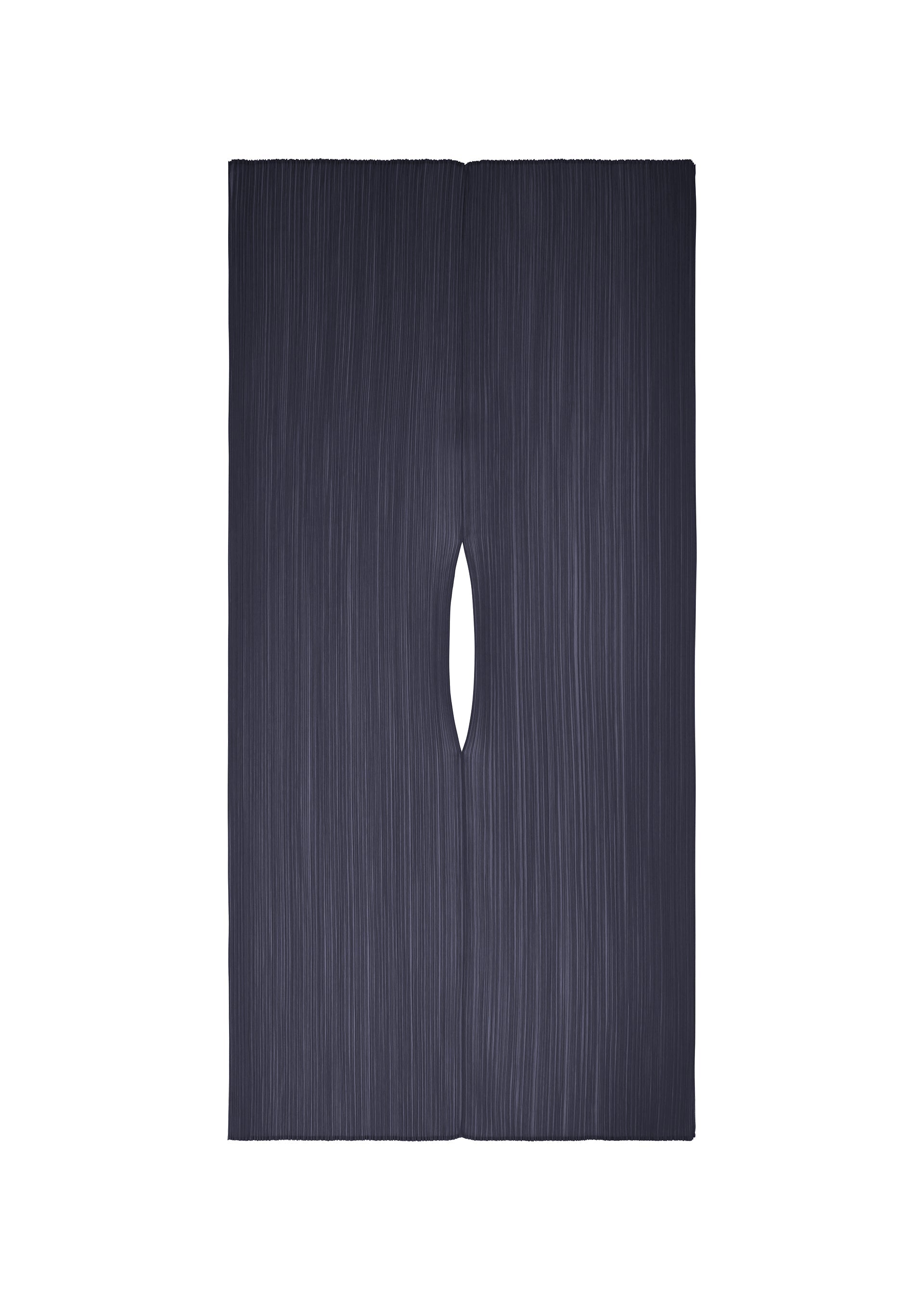 A product shot of the Pleats Please Issey Miyake MADAME T MAY stole in navy (75), recurring_style, restock.