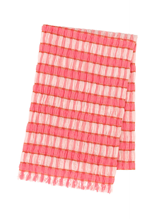 COTTON CHECK SCARF Stole Pink