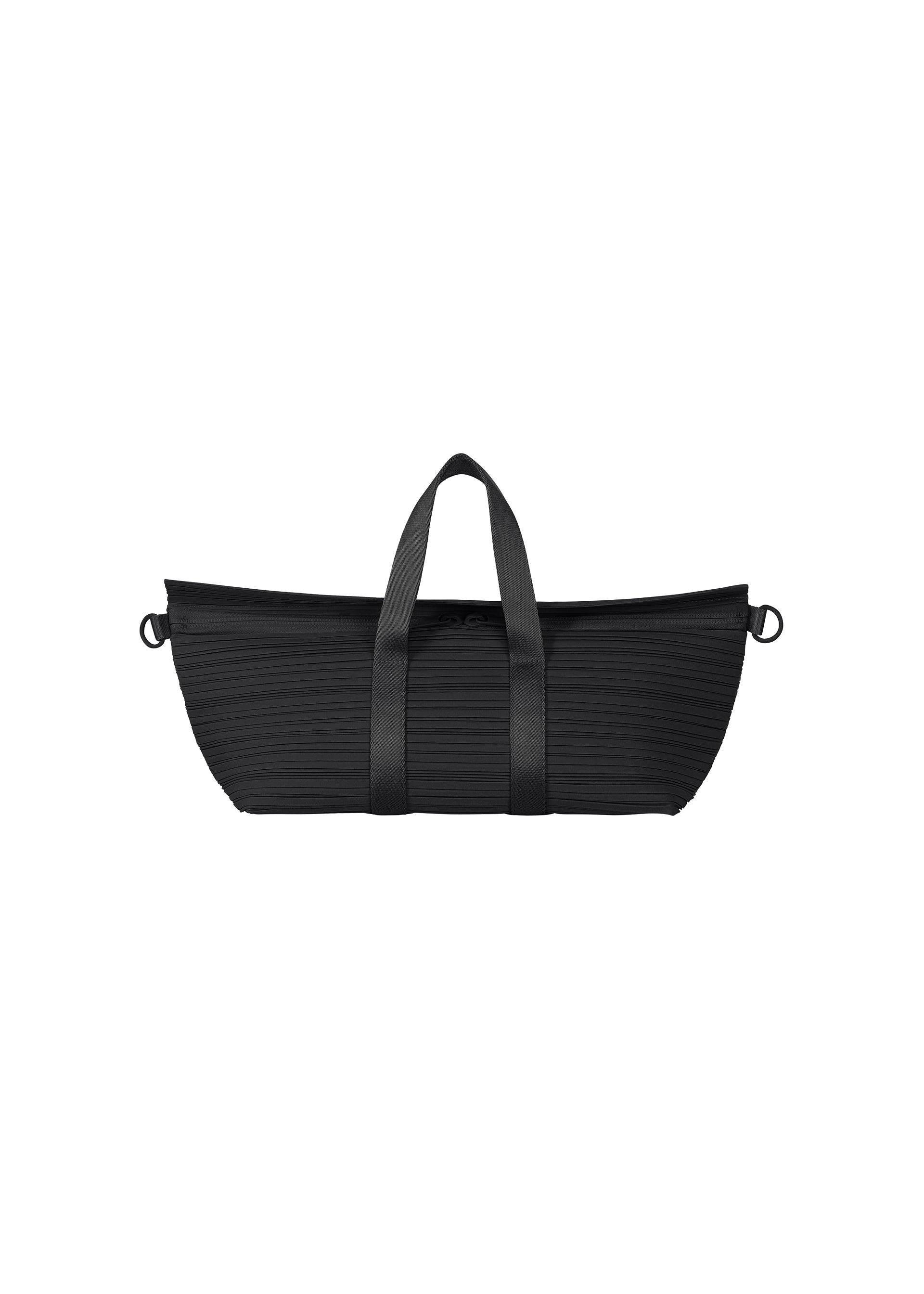 A product shot of the PLEATS PLEASE ISSEY MIYAKE PLEATS BOSTON BAG bag in black.